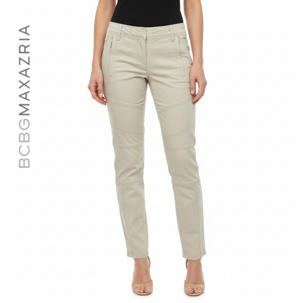 🟣 XXS BCBGMaxAzria Devin Canvas Cream Pants